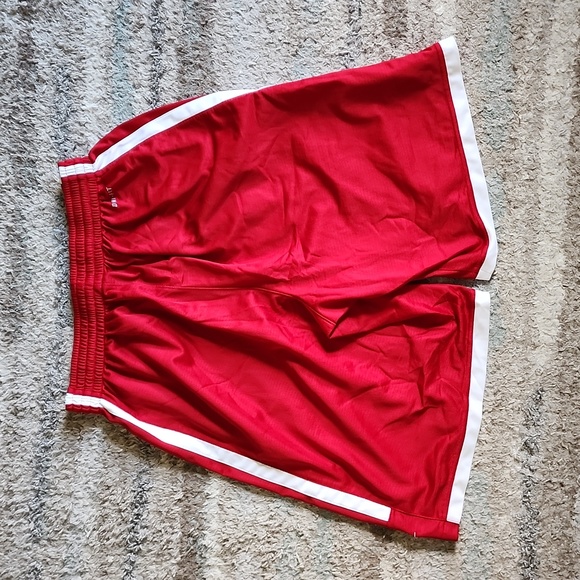 Nike Dri-Fit Red and White Basketball Shorts - Size Men's Large - Picture 2 of 4
